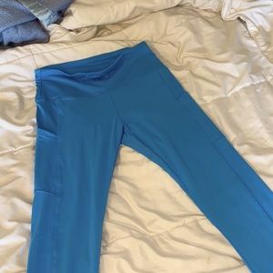 Blue workout leggings
